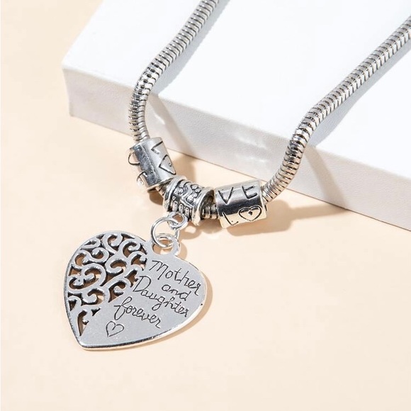 Mother & Daughter Heart Charm Bracelet, Perfect Mother’s Day Gift - Picture 3 of 6